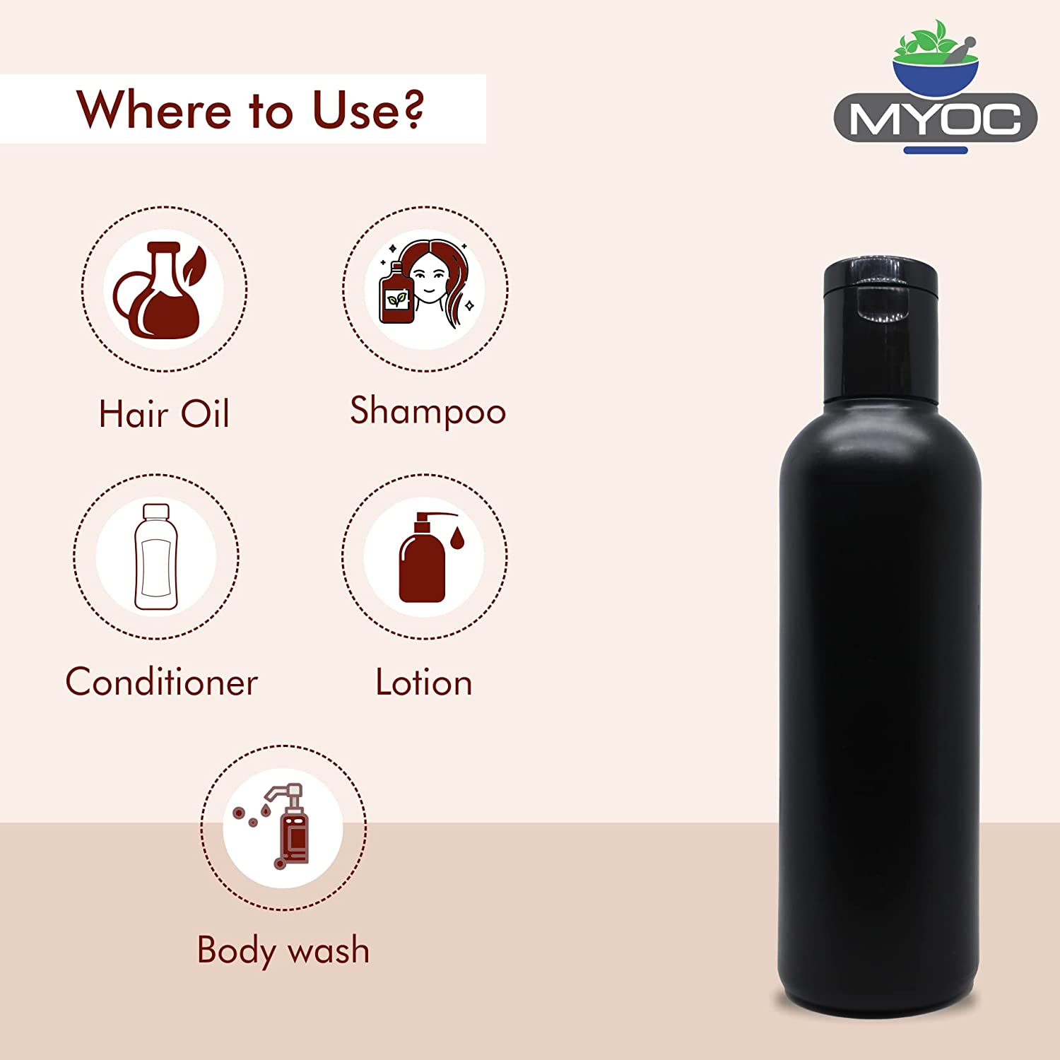 Shoprythm Packaging,Plastic Travel Bottles Empty Black HDPE Bottle with Disc Flip Top Cap Refillable Reusable Shoprythm Packaging,Plastic Travel Bottles Empty Black HDPE Bottle with Disc Flip Top Cap Refillable Reusable